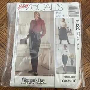 VINTAGE  MCCALL'S 5026 WOMENS SKIRT & PANTS PATTERN UNCUT 12-16